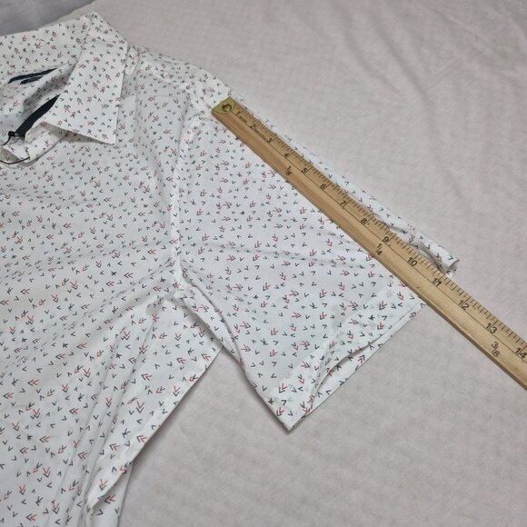 Perry Ellis Men's Size XLT Tall Shirt Short Sleeve button Up  White Stretch (01) - Picture 8 of 10